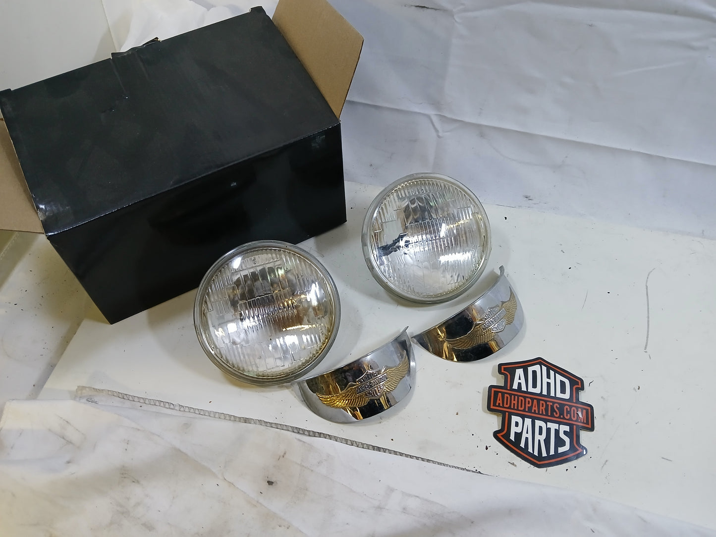 Lykteinnsatser "sealed beam " 4-1/2" m/lyktecaps.