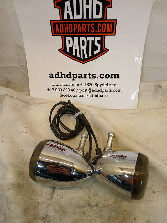 Blinklys krommede med sotede glass